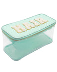 Varsity Collection Clear Hair Cosmetic Bag Chenille