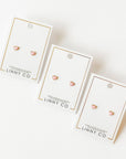 Screwback Stud Earrings - Nora Heart Pink
