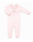 Spotted Girl Puppy Pima Playsuit | Lt Pink Mini Stripe