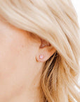Screwback Stud Earrings - Alli Pink