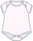 Mini Stripes S/S Lap Bodysuit - Pink