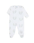 Blue Lamb Print Zipper Footie