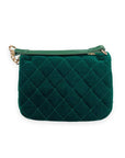 Colorful Gems Velvet Quilted Purse - Fuchsia or Green