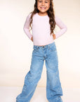 Relaxed Wide Leg Jeans Medium Wash Blue Star