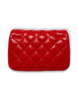 Pearl Closure Quilted Purse Black or Red