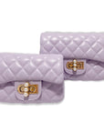 Pearl Closure Quilted Purse Black