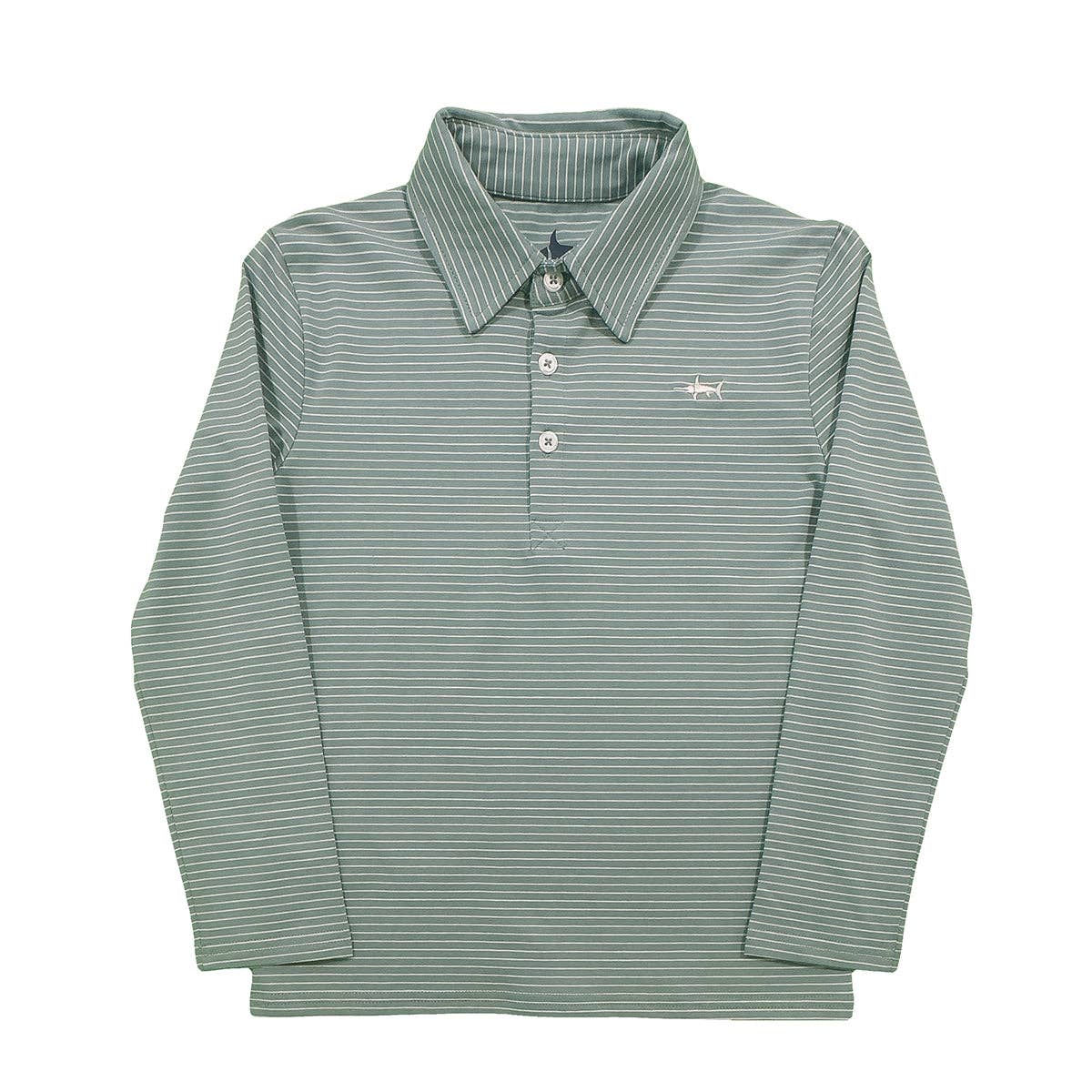 Banks Performance LS Polo shirt - Aqua/White Stripe