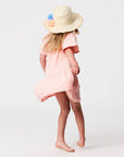 Peach Flutter Sleeve Beach Dress