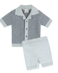 Miles Wave Textured Baby Shirt & Shorts Set (Organic Cotton)