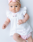 Little Golfer Ruffle Diaper Cover Set - Pink