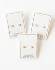 Screwback Stud Earrings - Nora Heart Pink