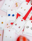 Screwback Stud Earrings - Cherry