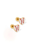 Screwback Stud Earrings - Baseball Gold