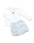 Mallard Boy Duck Pima Bloomer Set | Lt Blue Bitty Dot