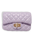 Pearl Closure Quilted Purse Black