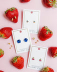 Screwback Stud Earrings - Cherry