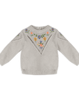 Ivy Floral Embroidered Baby Knit Pullover (Organic Cotton)