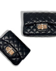 Pearl Closure Quilted Purse Black or Red