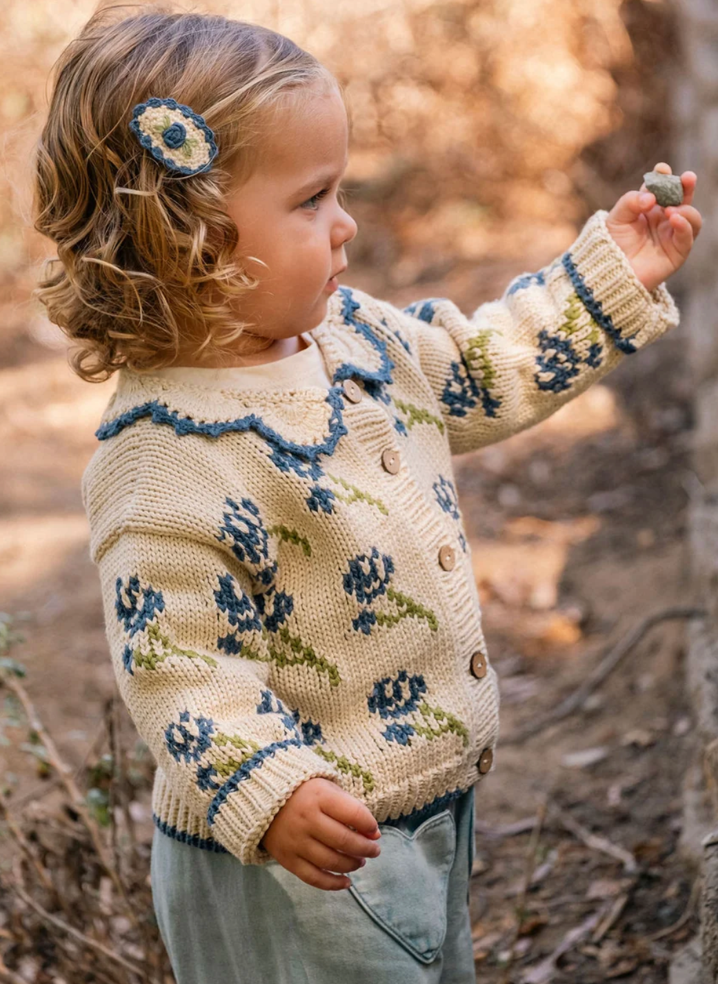 Ines Cardigan in Midnight Bloom
