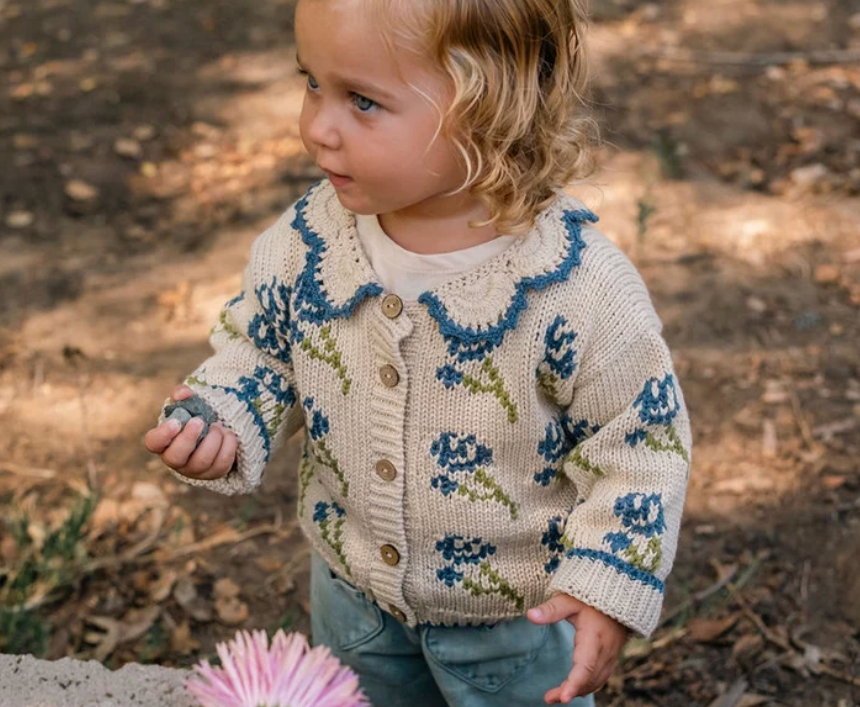 Ines Cardigan in Midnight Bloom