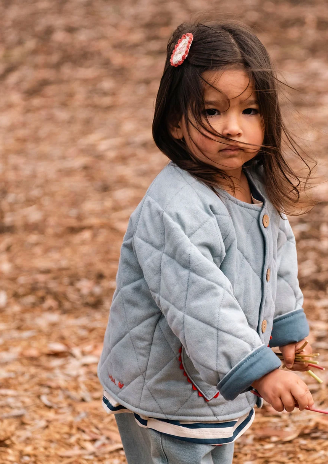 Quilted Jacket in Denim Darling
