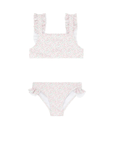 Girls Antique Floral Ruffle Strap Bikini