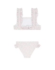 Girls Antique Floral Ruffle Strap Bikini