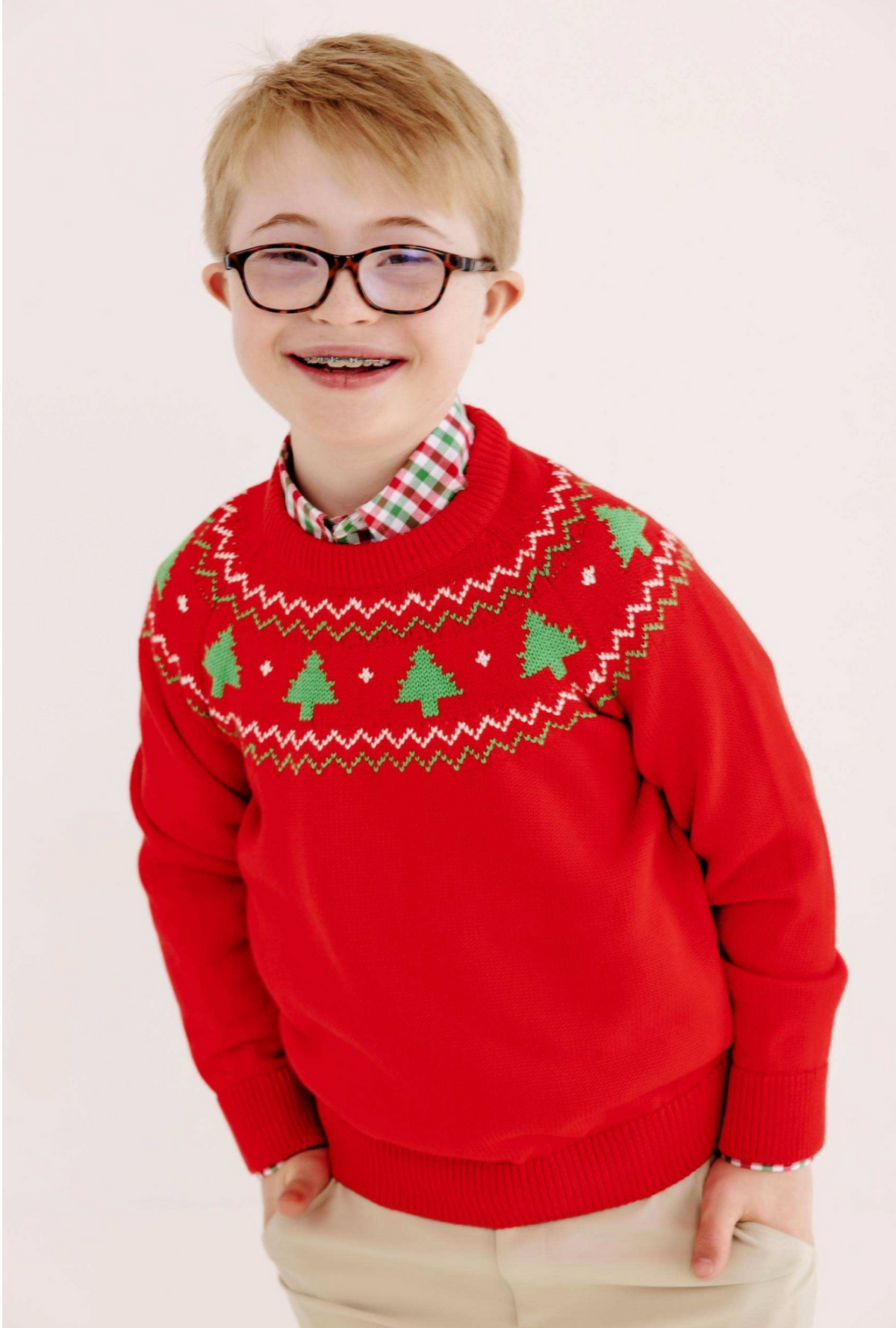 Isaac's Sweater Fair Isle Richmond Red Christmas Tree