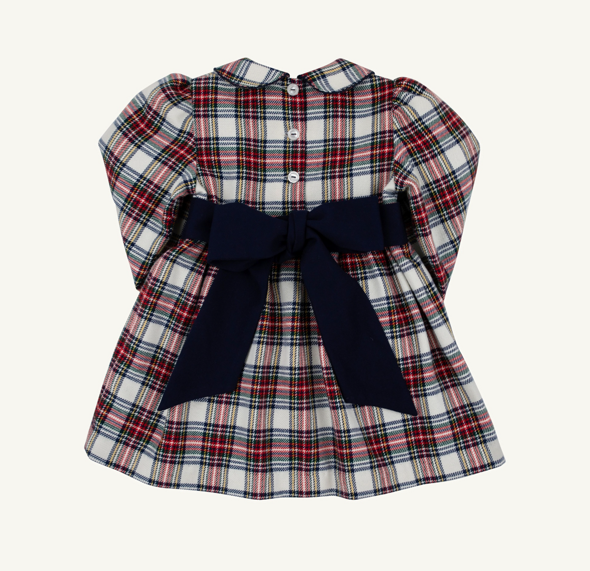 Long Sleeve Cindy Lou Sash Dress Paris Pike Plaid/ Nantucket Navy