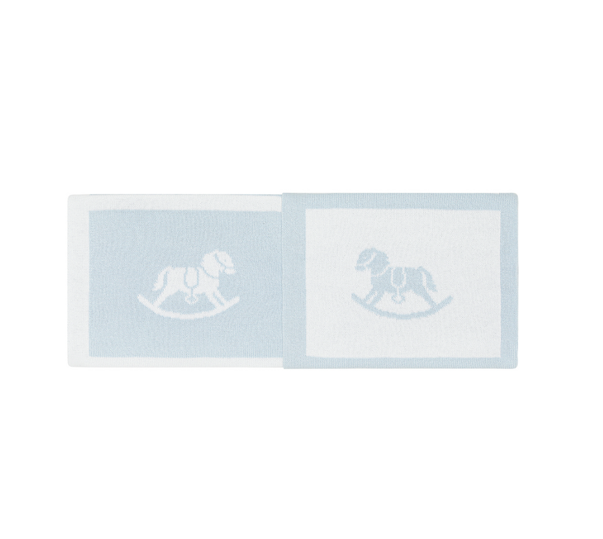 Blue Rocking Horse Knit Blanket