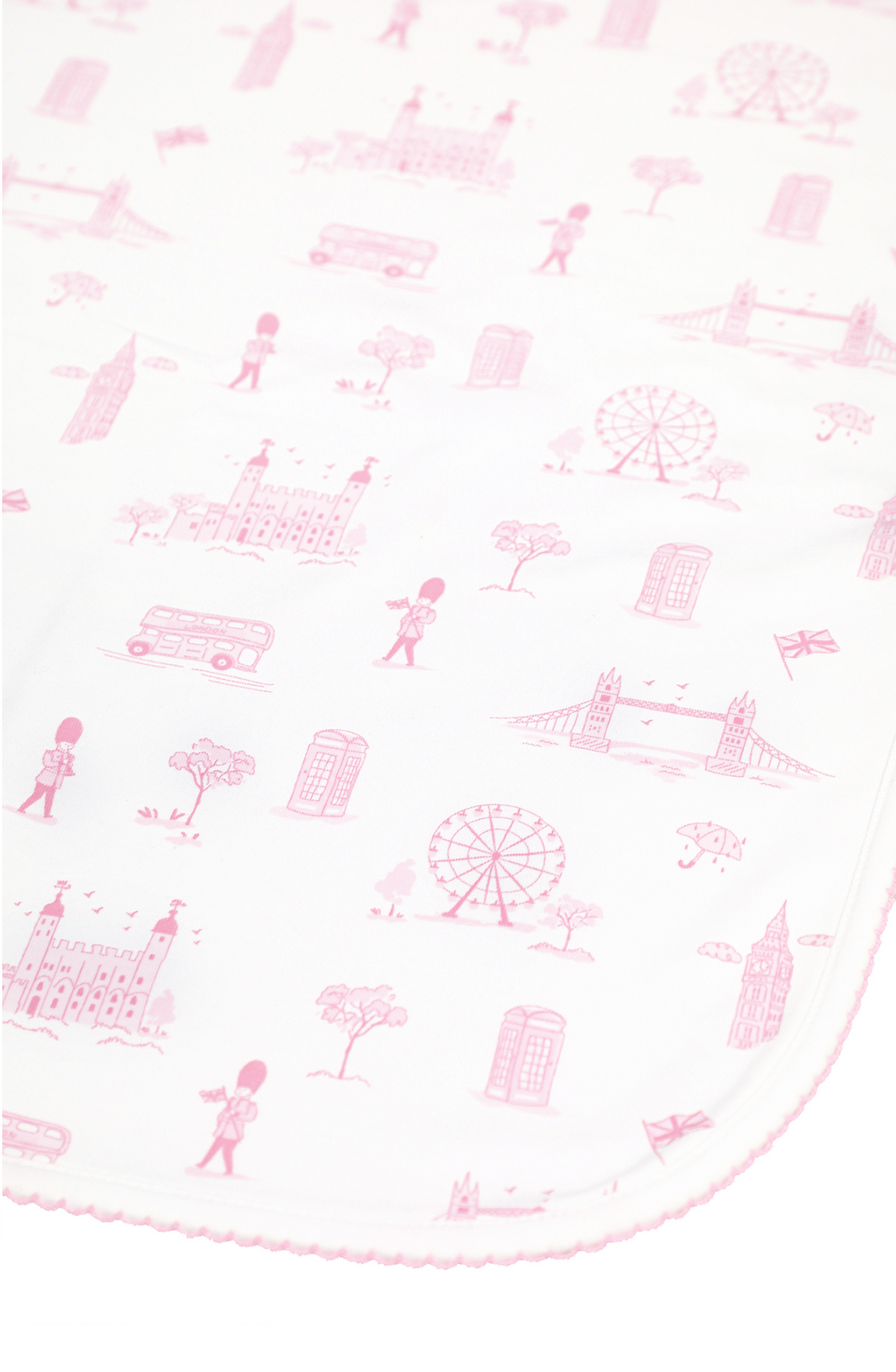 Pink London Toile Receiving Blanket