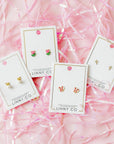 Screwback Stud Earrings - Baseball Gold