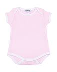 Mini Stripes S/S Lap Bodysuit - Pink