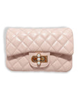Pearl Closure Quilted Purse Black