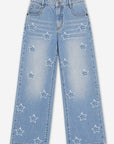Relaxed Wide Leg Jeans Medium Wash Blue Star
