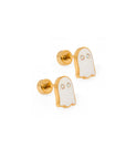 Screwback Stud Earrings - Ghost