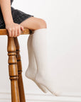 Ivory Cable Knit Knee High Socks