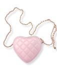 Quilted Leather Heart Purse Pink