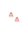Screwback Stud Earrings - Birthday Cake