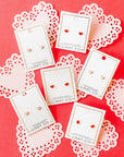 Screwback Stud Earrings - Nora Heart Pink