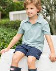 Banks Performance Polo - Aqua/White Stripe
