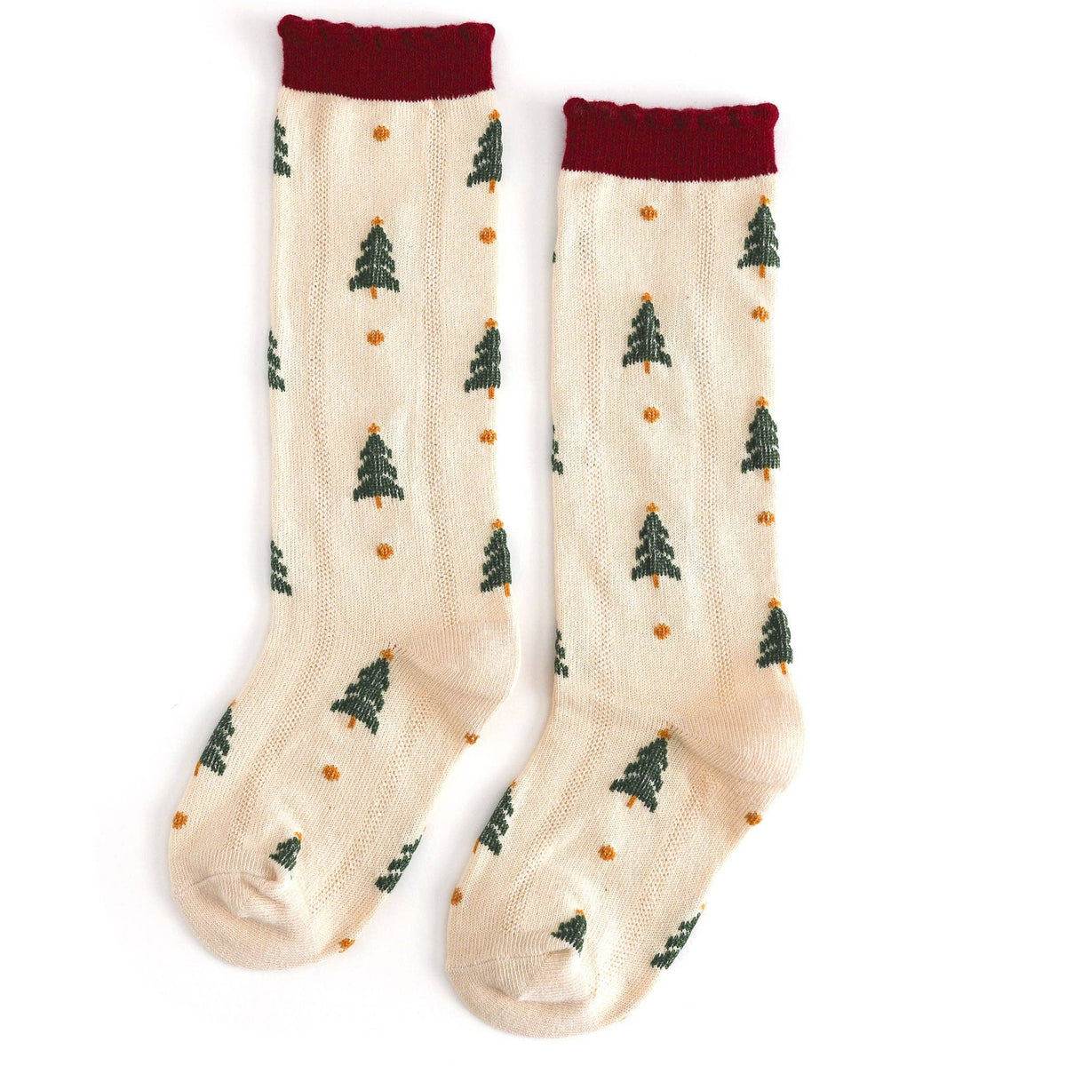 Tree Farm Scalloped Knee Socks