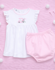 Little Golfer Ruffle Diaper Cover Set - Pink