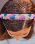 Kids Heart Headband - Padded Rhinestone Hair Band for Girls