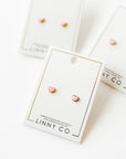 Screwback Stud Earrings - Nora Heart Pink