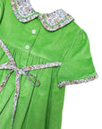 Fall Green leaf corduroy girl's dress.