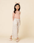 Vintage Flower Wide Pants -Pink