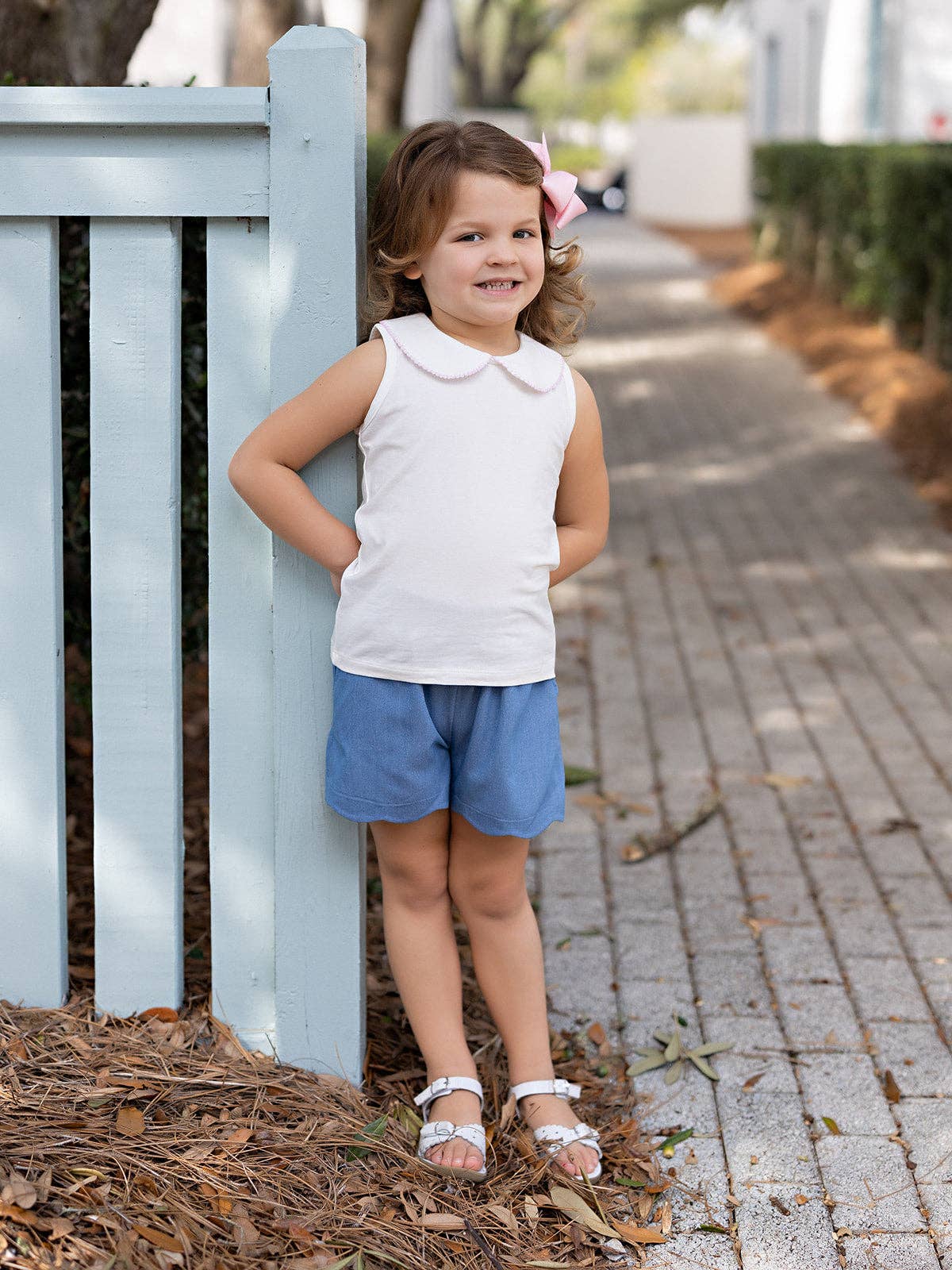 Laura White Twill Kid's Shorts