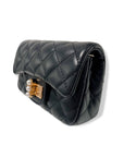 Pearl Closure Quilted Purse Black