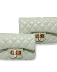 Pearl Closure Quilted Purse Black